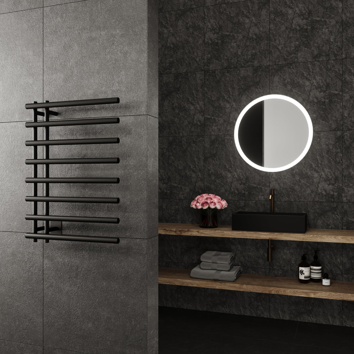 Paris Mirror - LETOBLK08 - Towel Warmer - Leto - Black