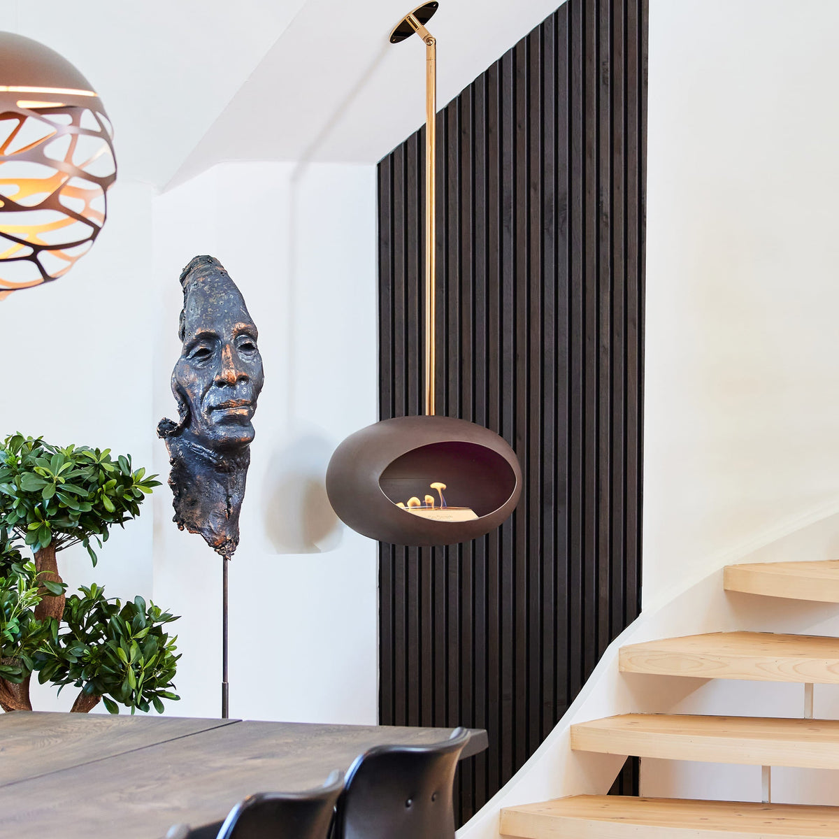 Cheminée suspendue Sky Dome - Mocca