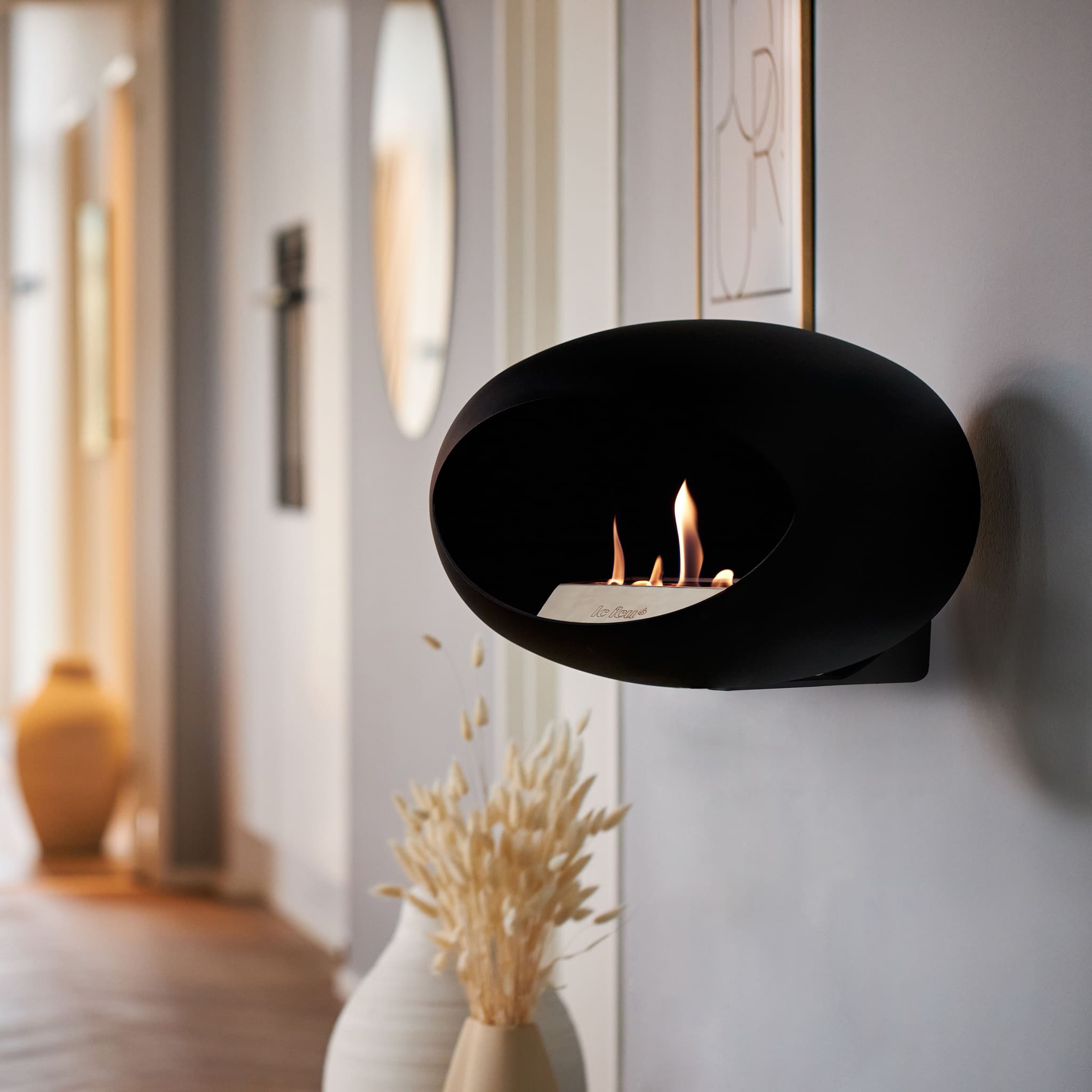 Wall Dome Fireplace - Black