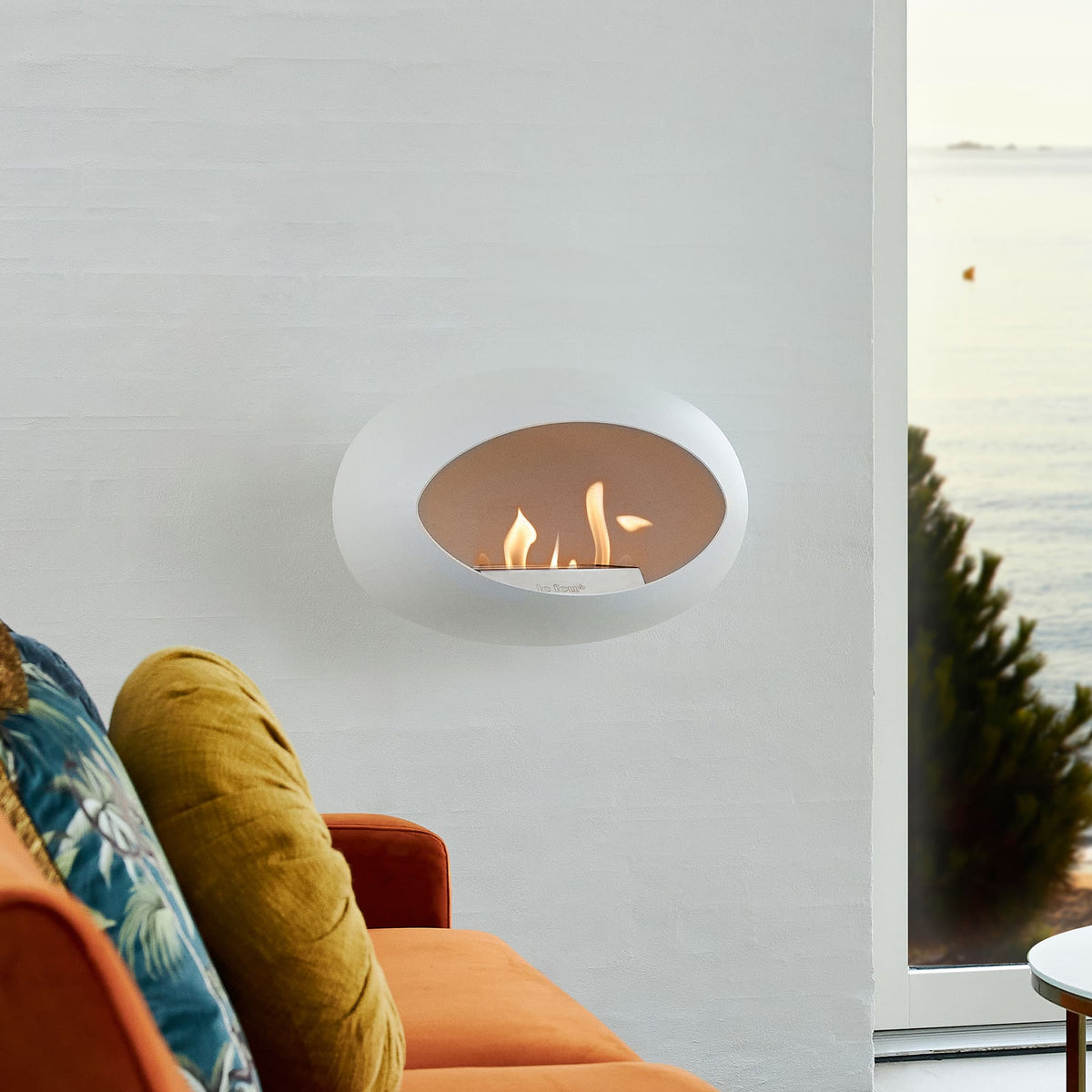 Wall Dome Fireplace - White