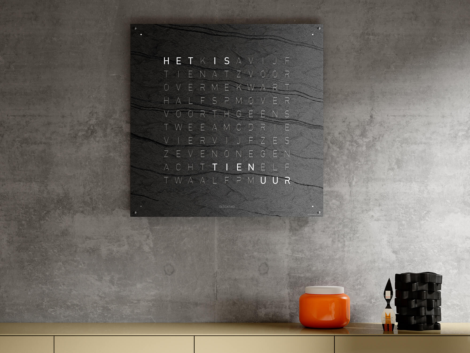 QLOCKTWO LG4MM QLOCKTWO EARTH 90 Creator's Edition Metamorphite