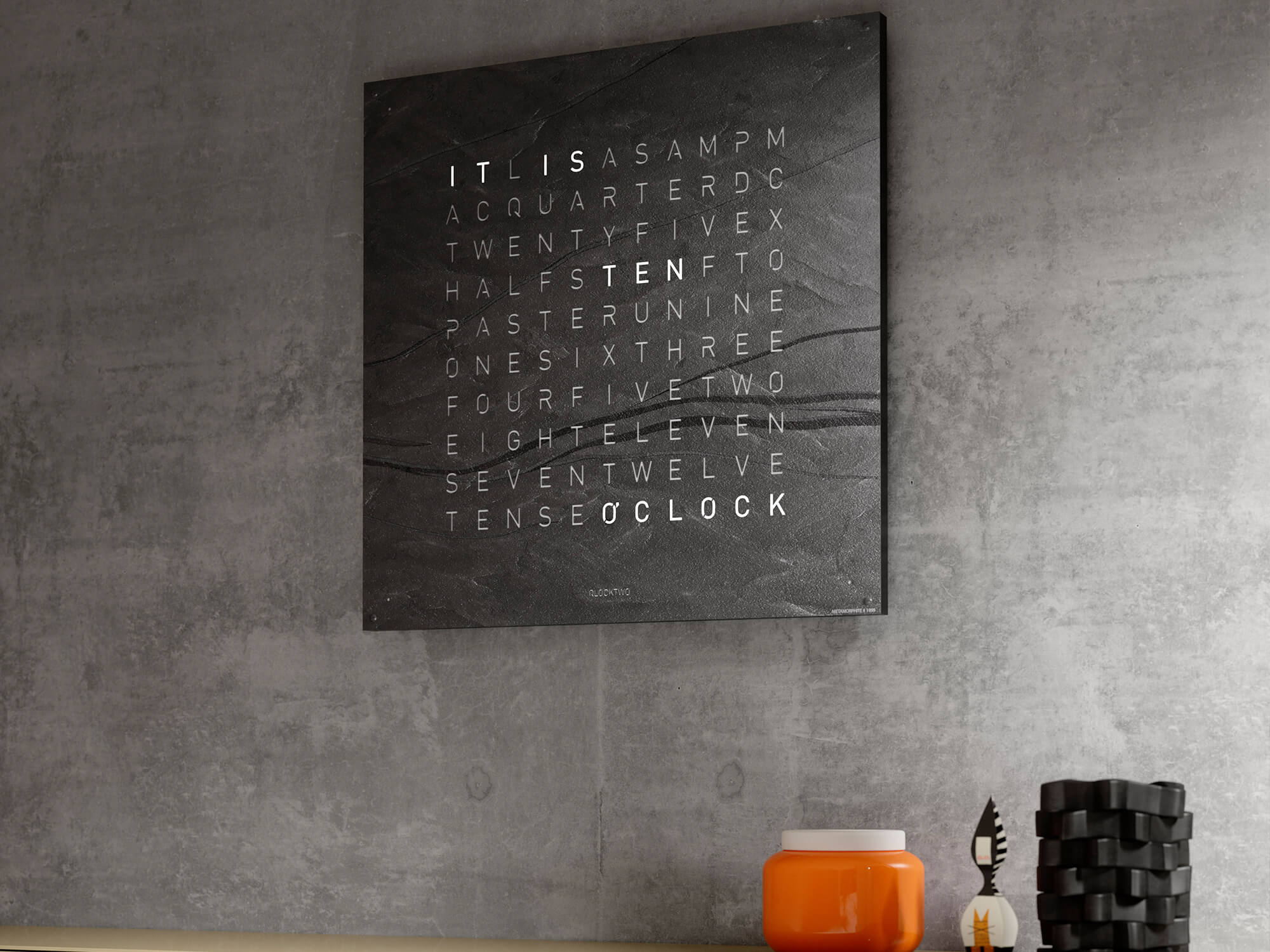 QLOCKTWO LG4MM QLOCKTWO EARTH 90 Creator's Edition Metamorphite