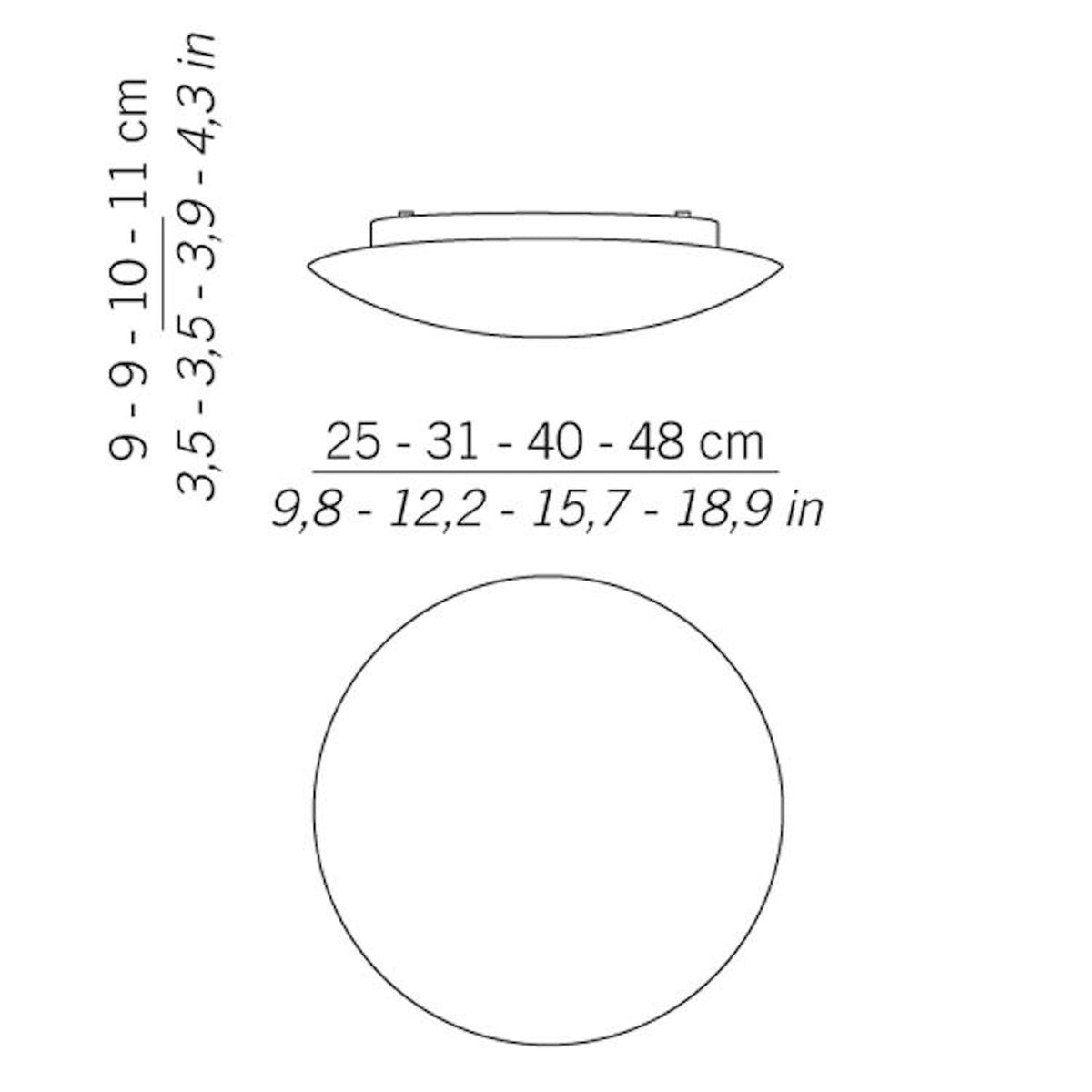 Zafferano America LL6111 Bis Bayonet Wall / Ceiling Light in Matte Opal