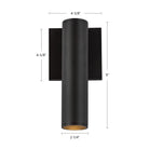 Kuzco Lighting LD2-WS09W10-3036-BK-UNV-010 Lorna LED Interior/Exterior Wall Sconce in Black