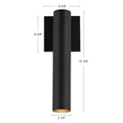 Kuzco Lighting LD2-WS12W12-3036-BK-UNV-010 Lorna LED Interior/Exterior Wall Sconce in Black