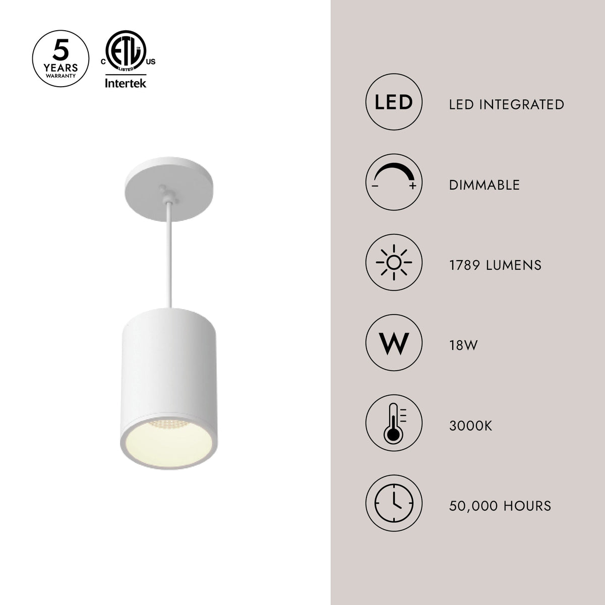 Kuzco Lighting LD4-PD06W18-3036-BK-UNV-010 Lorna LED Pendant in Black
