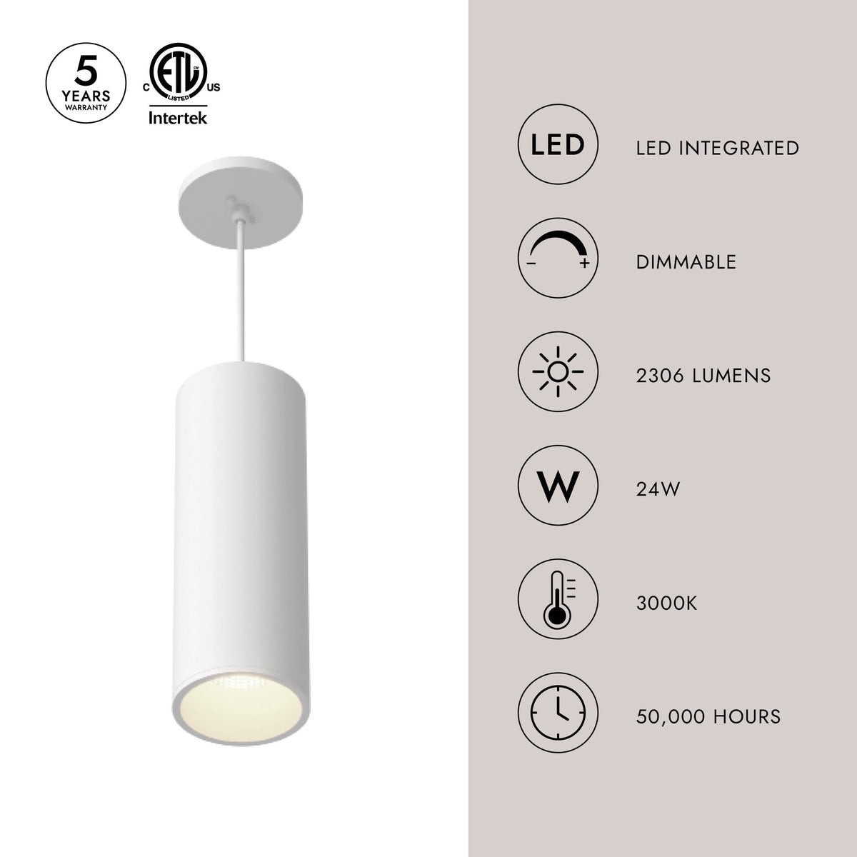 Kuzco Lighting LD4-PD12W24-3036-BK-UNV-010 Lorna LED Pendant in Black