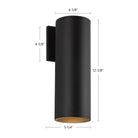 Kuzco Lighting LD4-WS12W24-3036-BK-UNV-010 Lorna LED Interior/Exterior Wall Sconce in Black