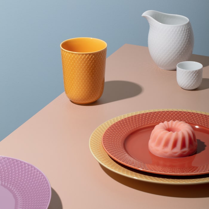 Lyngby Porcelæn 201935 Rhombe Color Plate in Terracotta