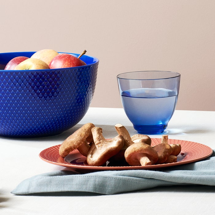 Lyngby Porcelæn 201915 Bol de service Rhombe Color en bleu foncé
