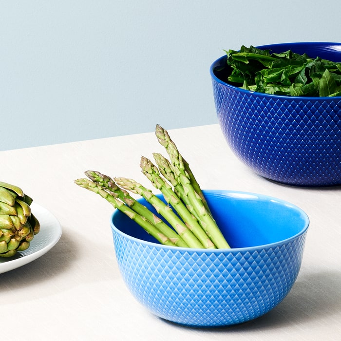 Lyngby Porcelæn 201910 Bol de service Rhombe Color en bleu