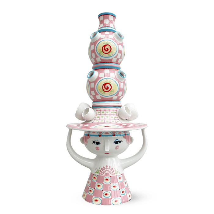 Bjørn Wiinblad 56056 Lady with Hat Tulip Vase in Pink