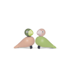Kay Bojesen 39357 Lovebirds Wooden Figurine in Light Green/Rose