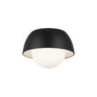 Matteo Lighting M11311MBOP Watson Flush Mount in Matte Black with White Interior