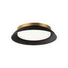Matteo Lighting M12515MBAG Finley LED Flush Mount in Matte Black + Aged Gold Brass