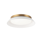Matteo Lighting M12515MWAG Finley LED Flush Mount in Matte White + Aged Gold Brass