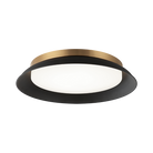 Matteo Lighting M12518MBAG Finley LED Flush Mount in Matte Black + Aged Gold Brass
