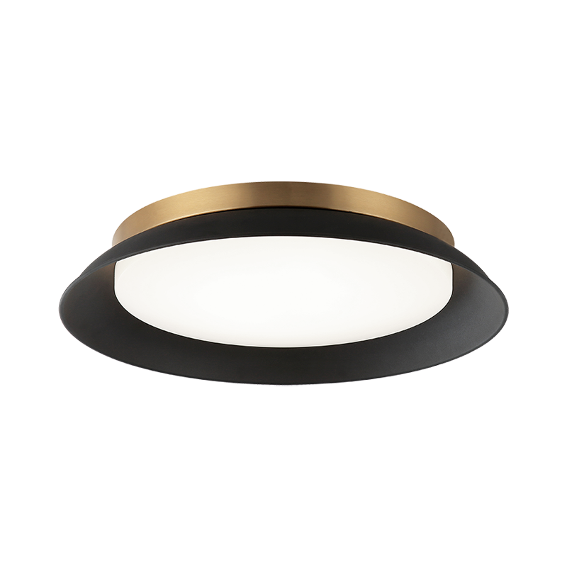 Matteo Lighting M12518MBAG Finley LED Flush Mount in Matte Black + Aged Gold Brass