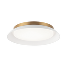 Matteo Lighting M12518MWAG Finley LED Flush Mount in Matte White + Aged Gold Brass