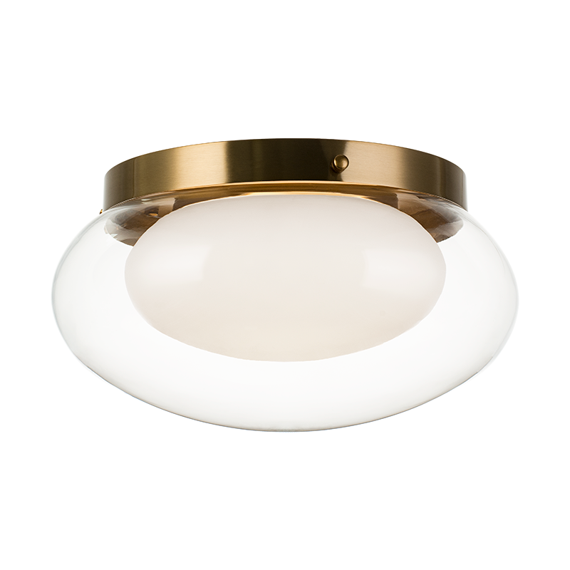 Matteo Lighting M15703AG Caspian LED Flush Mount in Aged Gold Brass