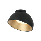 Matteo Lighting M17412MB Zenith LED Flush Mount in Matte Black with Gold Interior