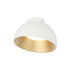 Matteo Lighting M17412MW Zenith LED Flush Mount in Matte White with Gold Interior