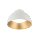 Matteo Lighting M17412MW Zenith LED Flush Mount in Matte White with Gold Interior