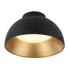 Matteo Lighting M17416MB Zenith LED Flush Mount in Matte Black with Gold Interior