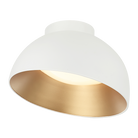 Matteo Lighting M17416MW Zenith LED Flush Mount in Matte White with Gold Interior