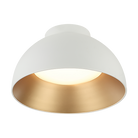 Matteo Lighting M17416MW Zenith LED Flush Mount in Matte White with Gold Interior