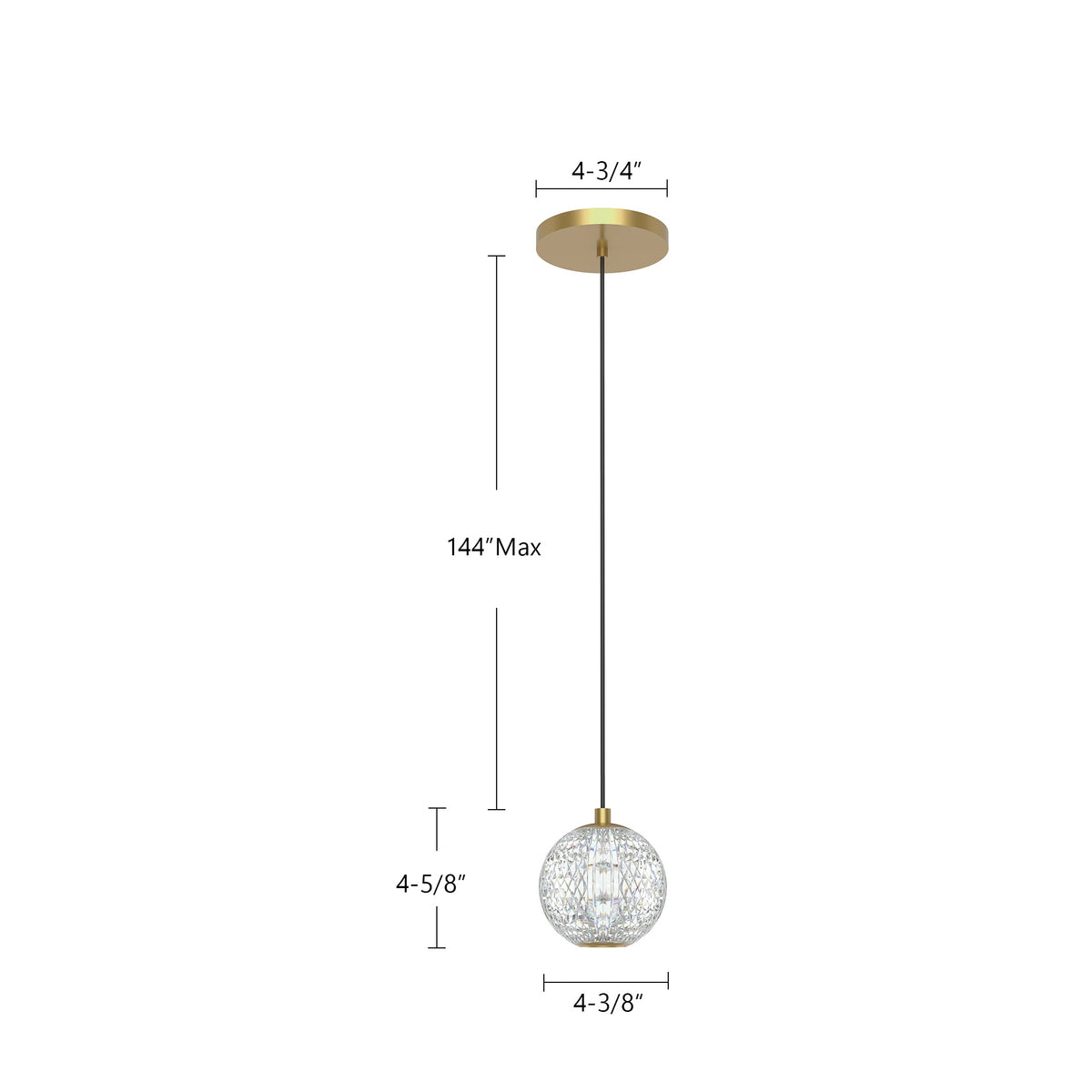 Alora Lighting PD321201NB Marni LED Mini Suspension en laiton naturel