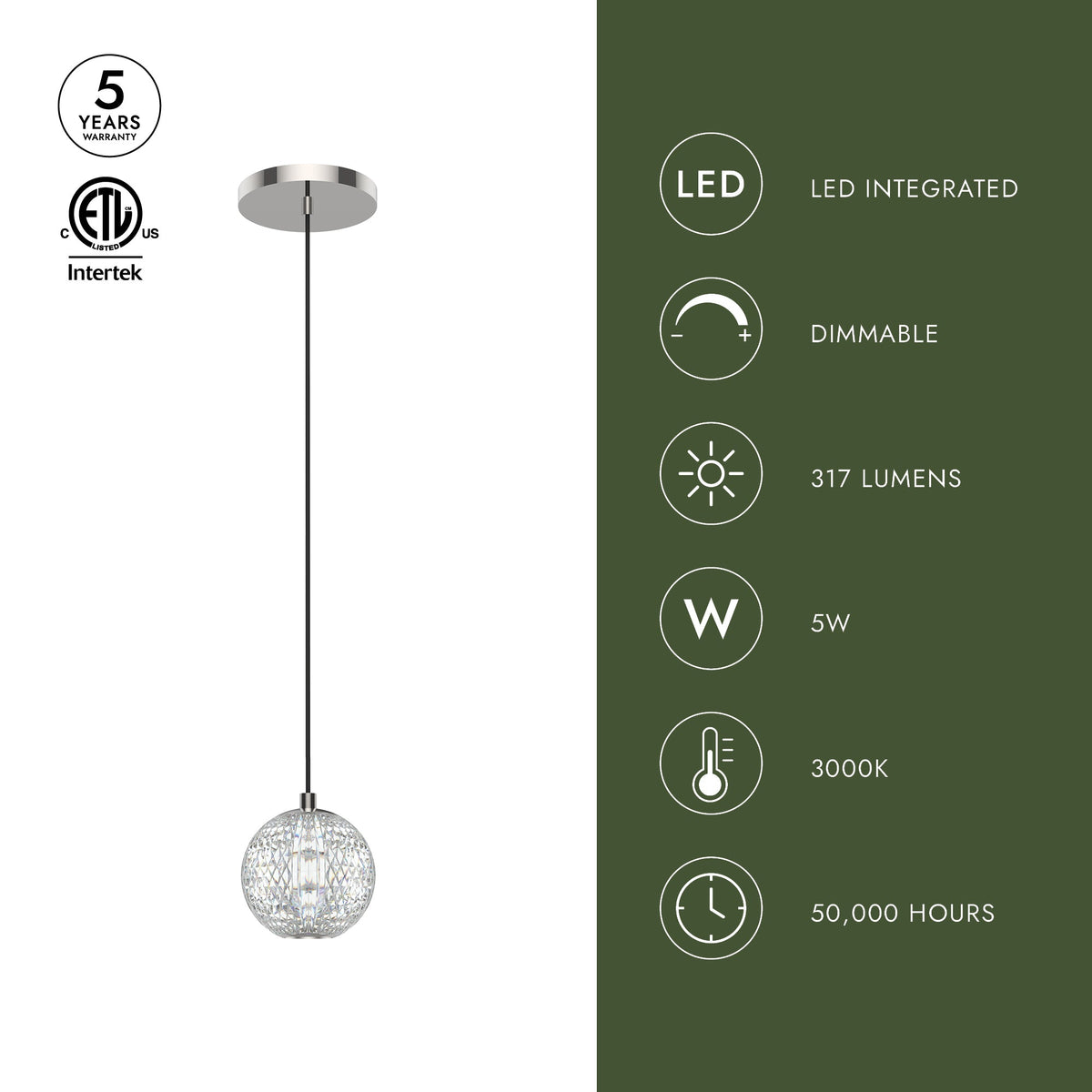 Alora Lighting PD321201NB Marni LED Mini Suspension en laiton naturel