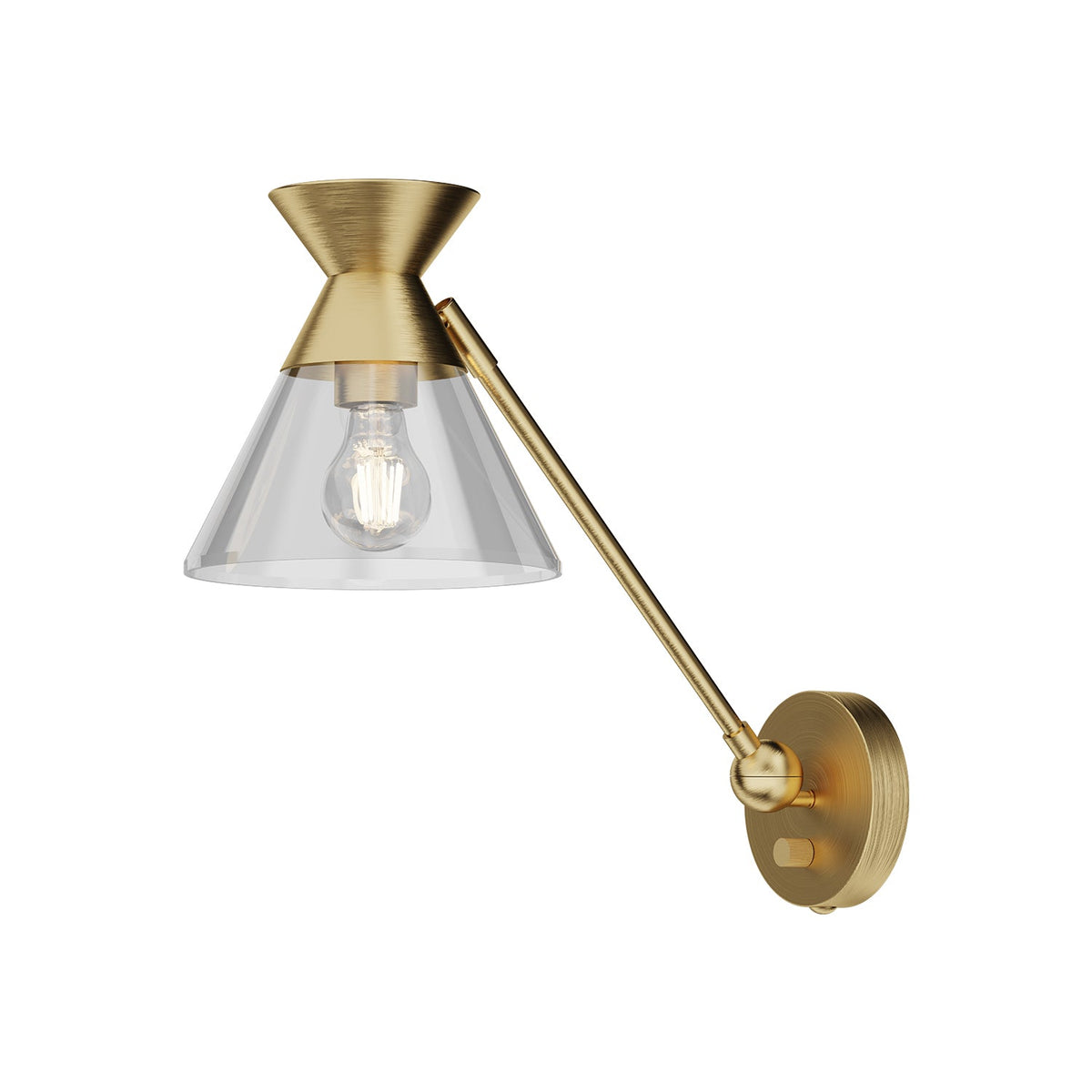 Applique murale/applique de salle de bain Alora Lighting WV521008BGCL Mauer, finition or brossé