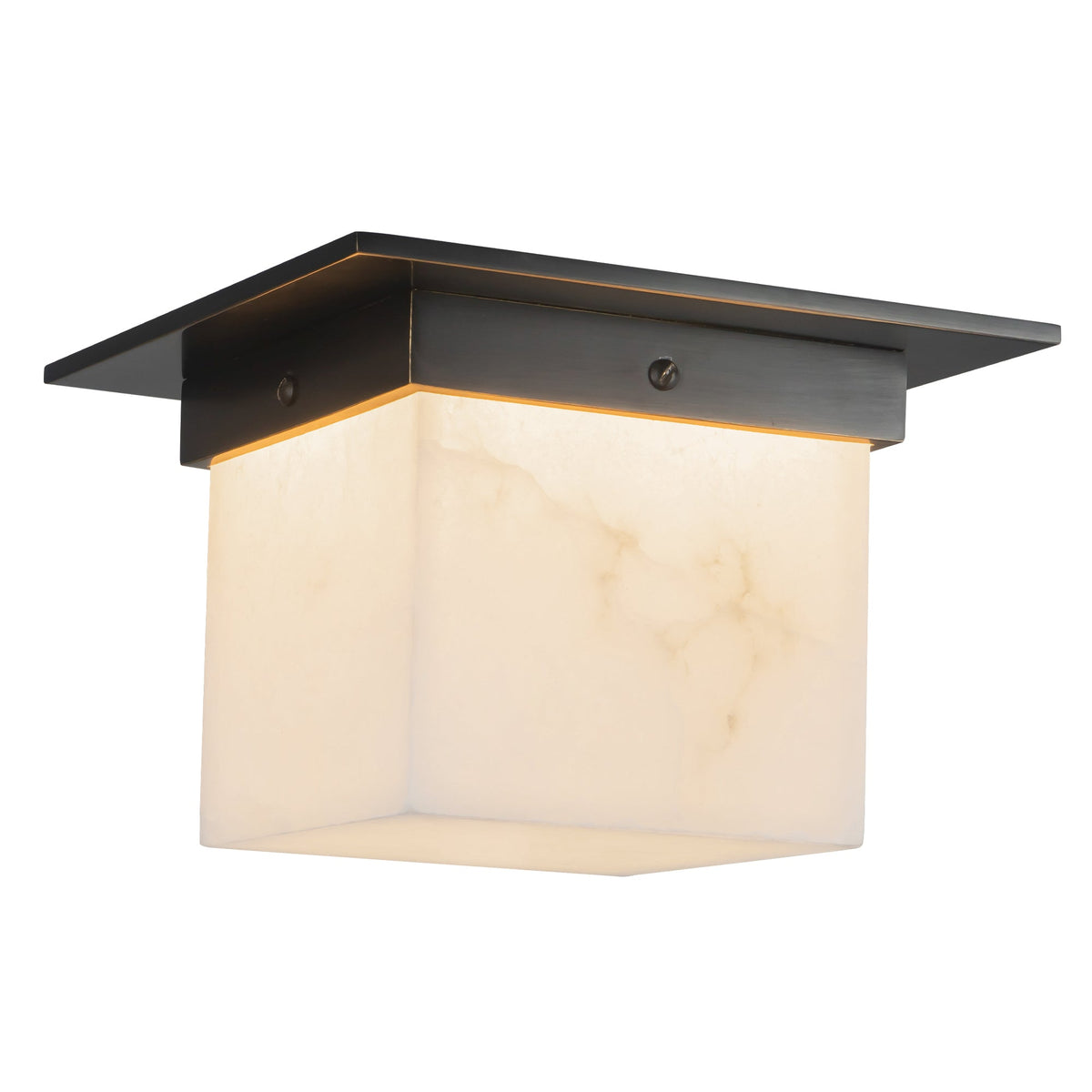 Alora Canada - FM356085PTBAR - Une lumière Plafonnier - Minéral - Patine Laiton/Albâtre