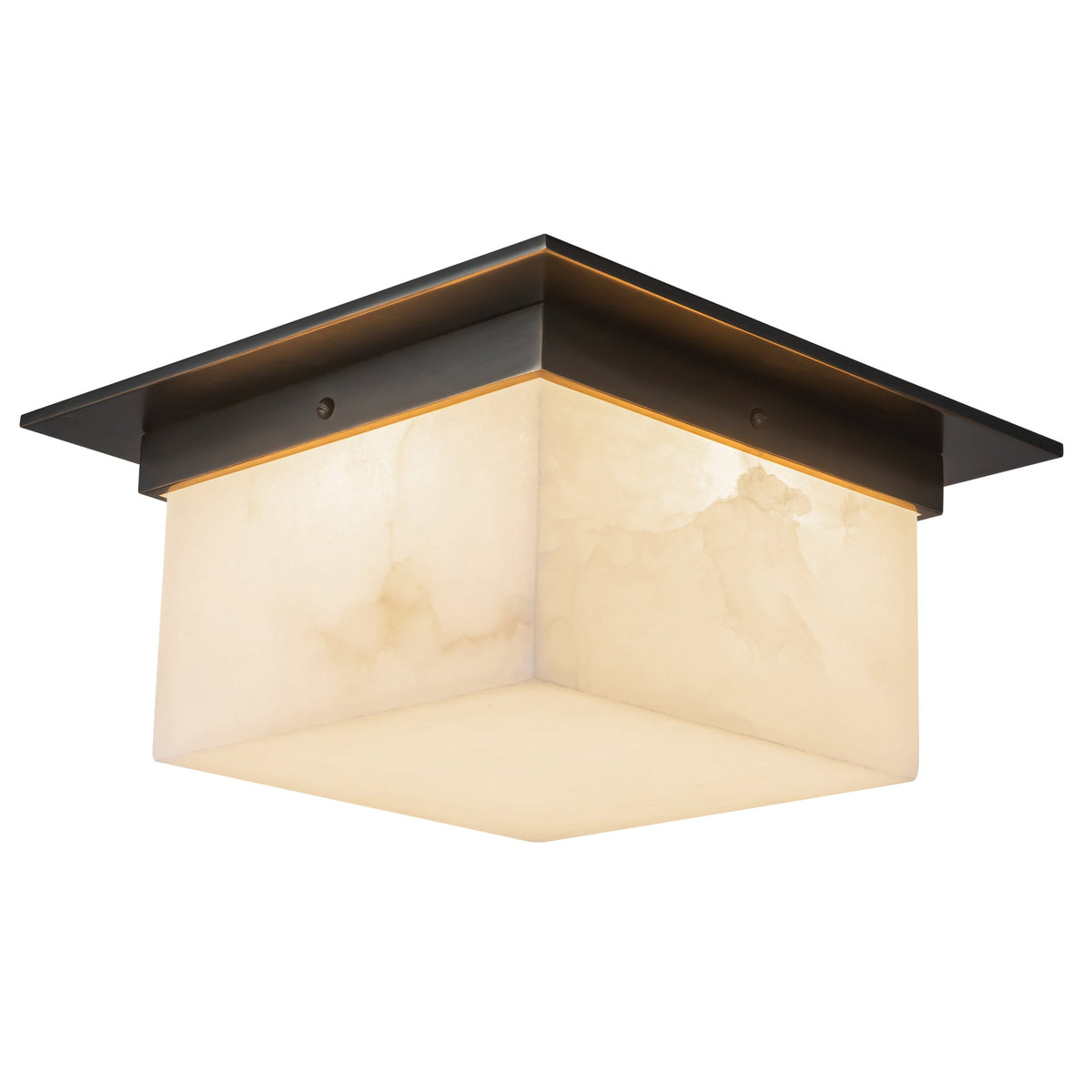 Alora Canada - FM356115PTBAR - Deux lumières Plafonnier - Minéral - Patine Laiton/Albâtre