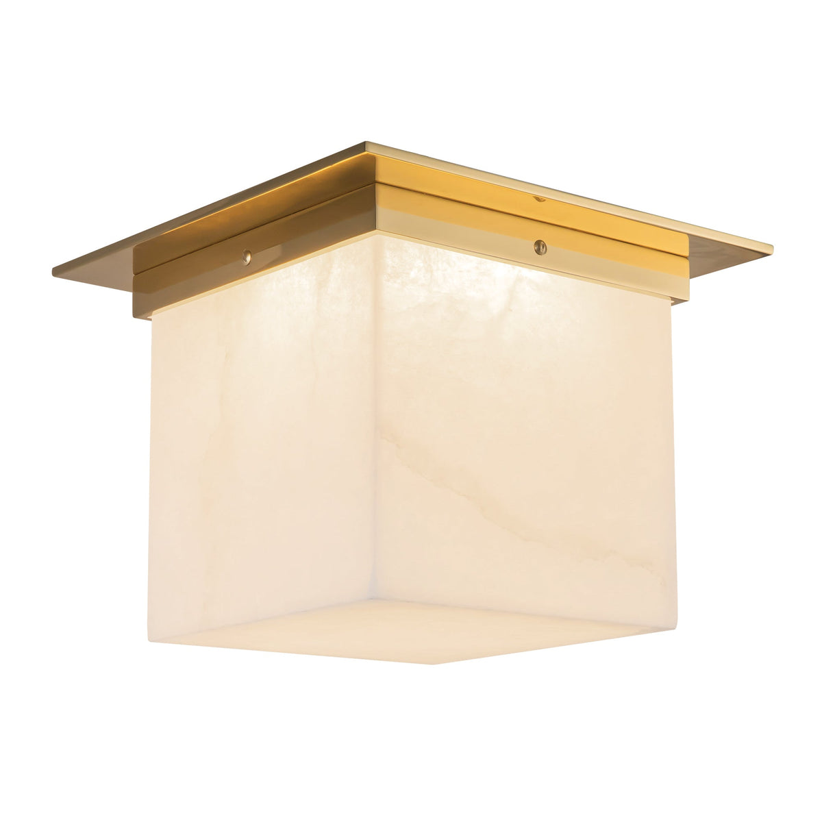 Alora Canada - FM356118PTBAR - Une lumière Plafonnier - Minéral - Patine Laiton/Albâtre