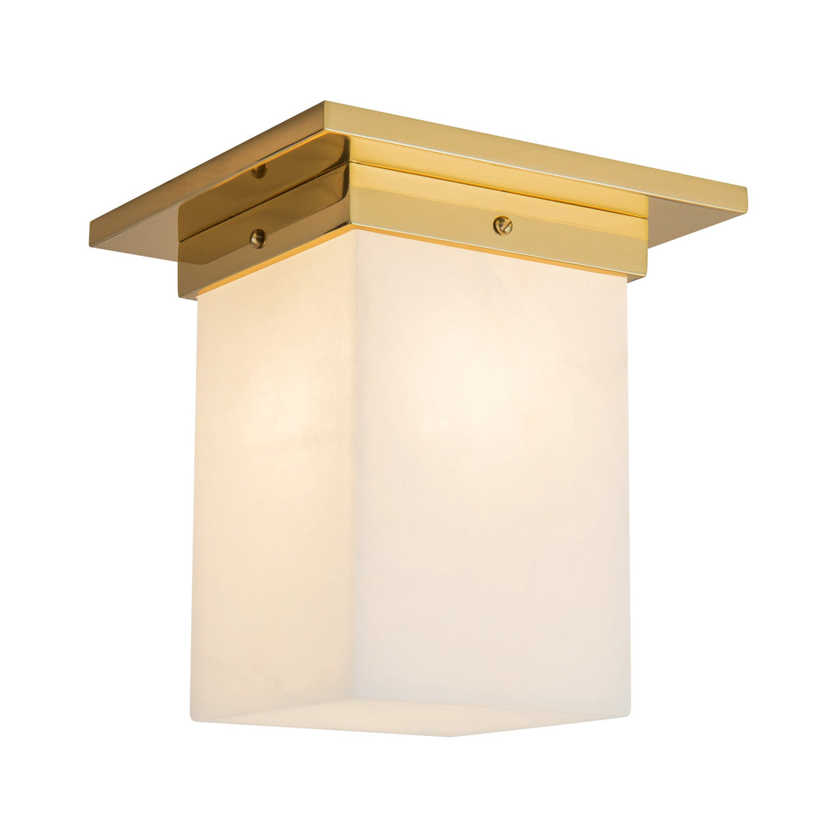 Alora Canada - FM356808PTBAR - Une lumière Plafonnier - Minéral - Patine Laiton/Albâtre