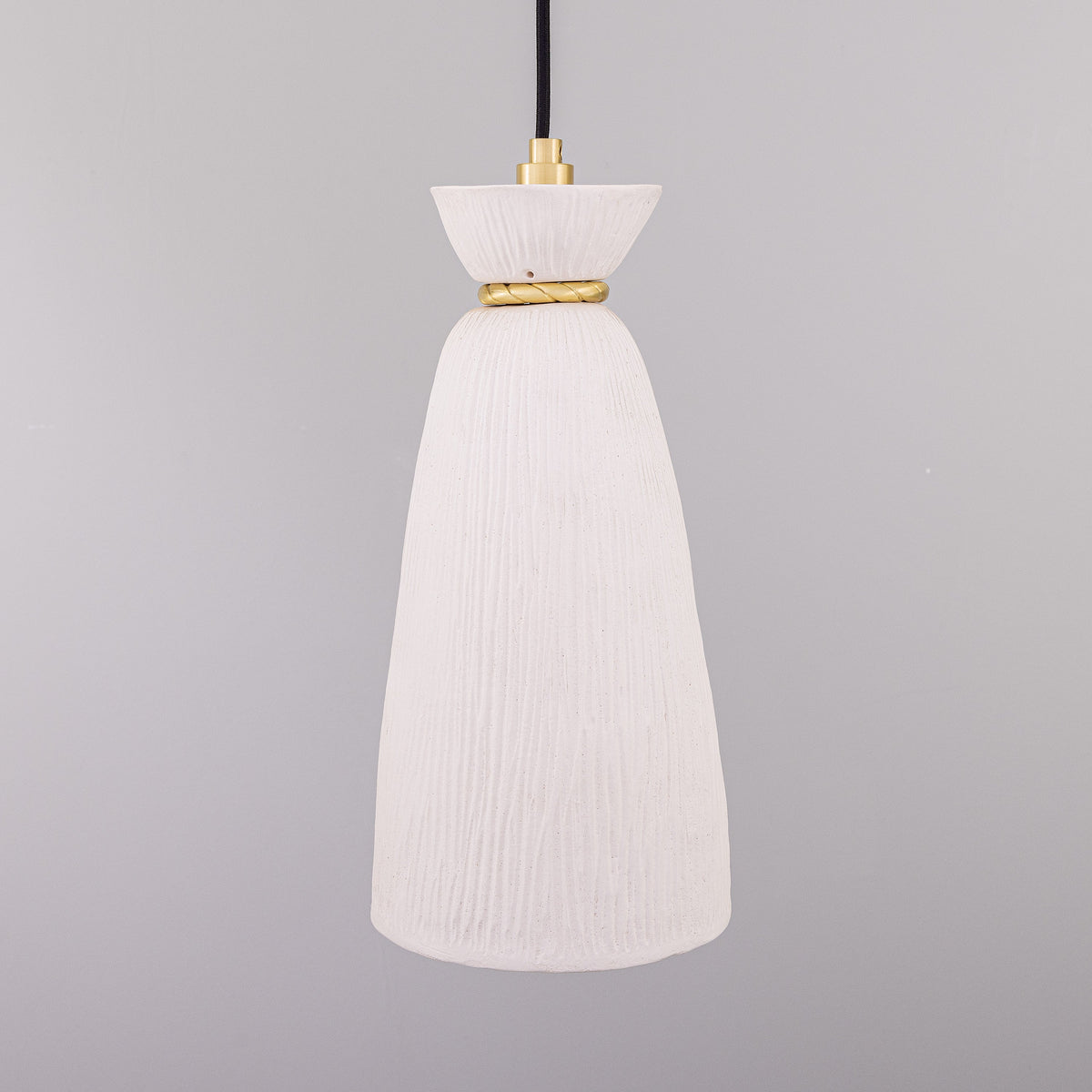 Parva Pendant - Matte White Striped