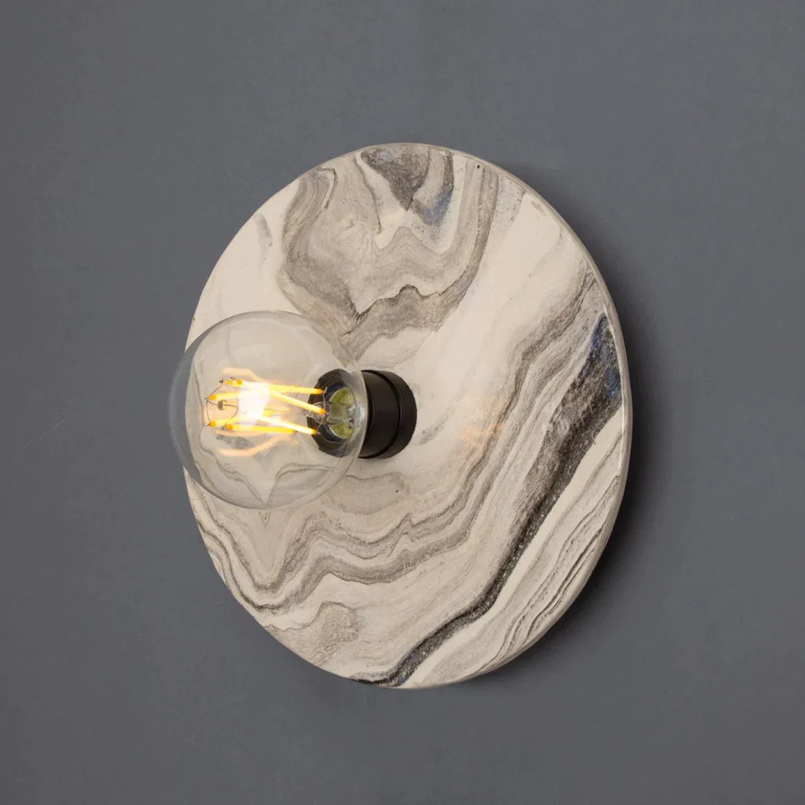Bog Oak Wall Light - Marbled