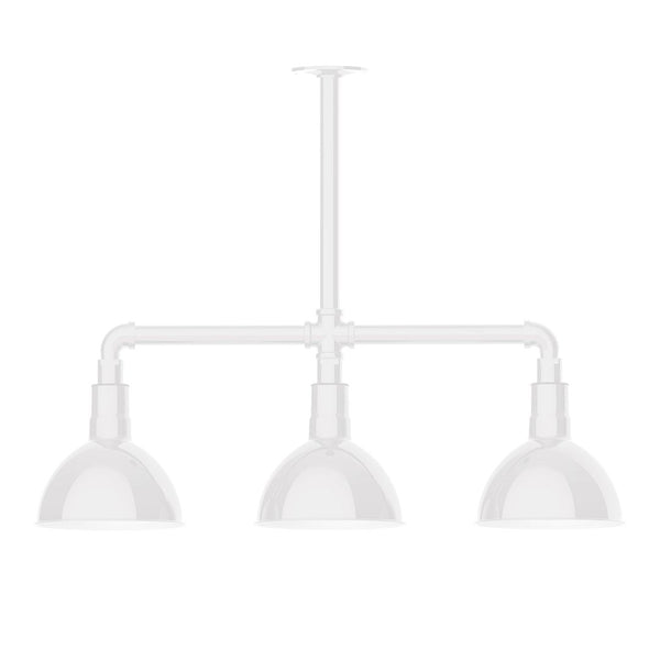 Deep Bowl 8" 3-Light Stem Hung Pendant Light by Montclair Light Works | Showroom Model