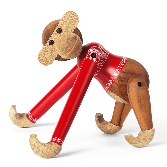 Kay Bojesen 39571 Christmas Jumper Monkey Wooden Figurine in Teak/Limba