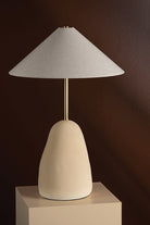 Mitzi HL692201-AGB/CBG Maia Lampe de table Beige à texture céramique