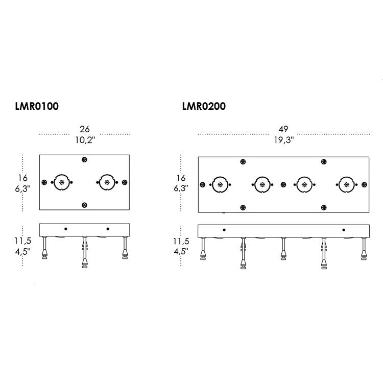 Zafferano America LMR0100 Mariposa Frame for Wall / Ceiling Light in Two Light