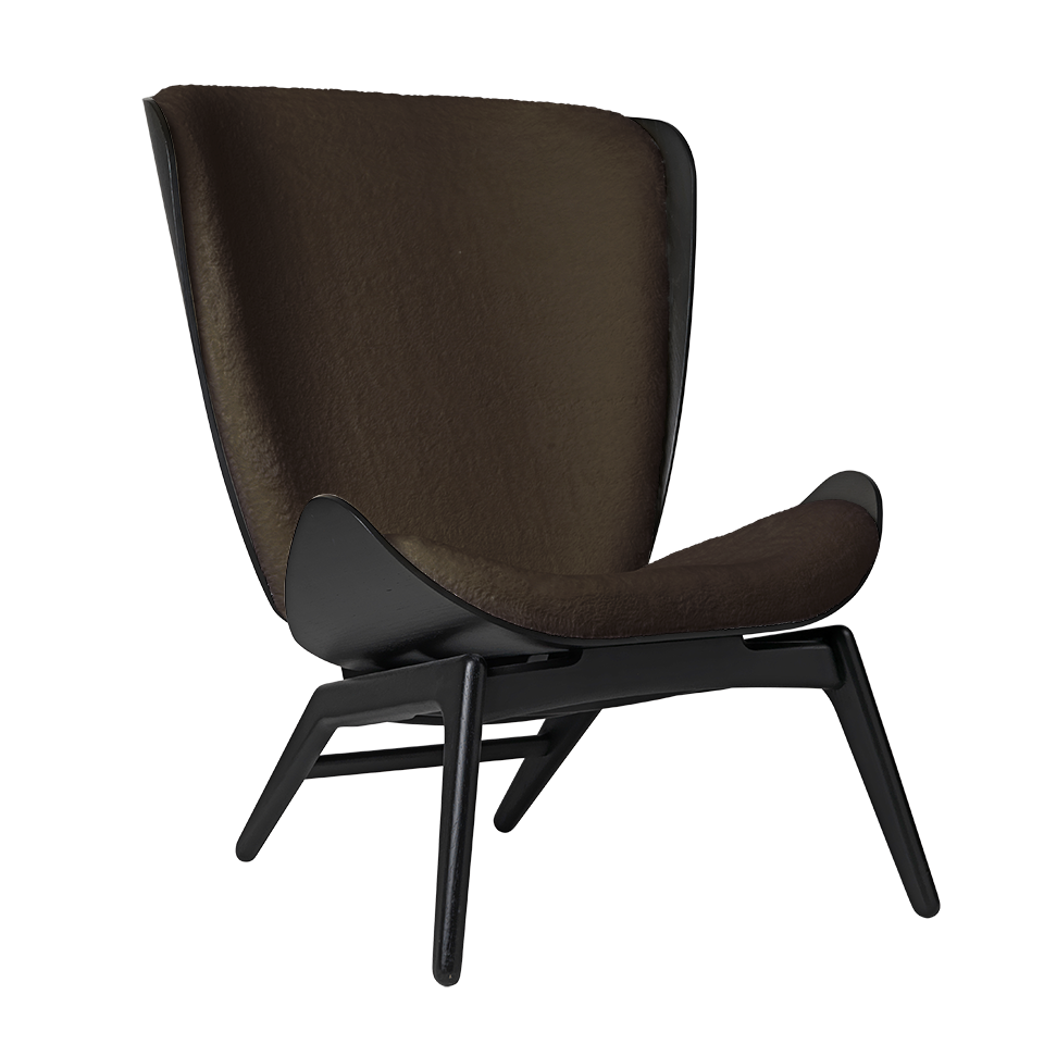 Umage 5103C5502-8 The Reader Wing Chair in Black Oak with Teddy Brown