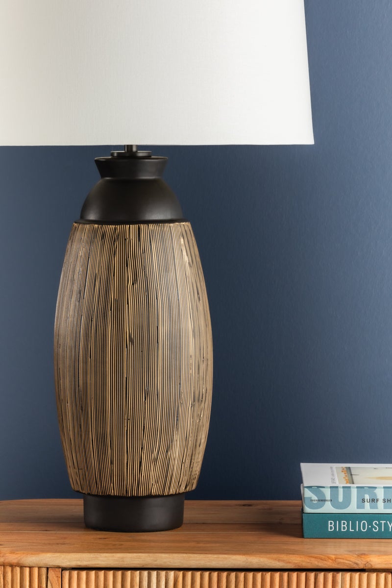 Éclairage Hudson Valley L6430-DB/CCK NASEBY Lampe de table en céramique noire cultivée