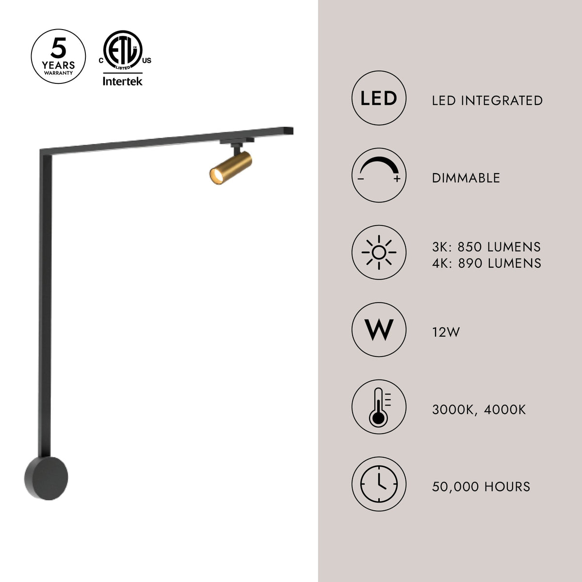 Kuzco Lighting TR1W-S25925-BG Trilo LED Wall Kit - Paolo in Brushed Gold