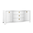 Worlds Away PAULINA WH Paulina Curved-Front Buffet in White, angle view