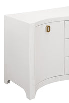 Worlds Away PAULINA WH Paulina Curved-Front Buffet in White, hardware detail