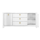 Worlds Away PAULINA WH Paulina Curved-Front Buffet in White, open view