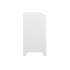Worlds Away PAULINA WH Paulina Curved-Front Buffet in White, side view